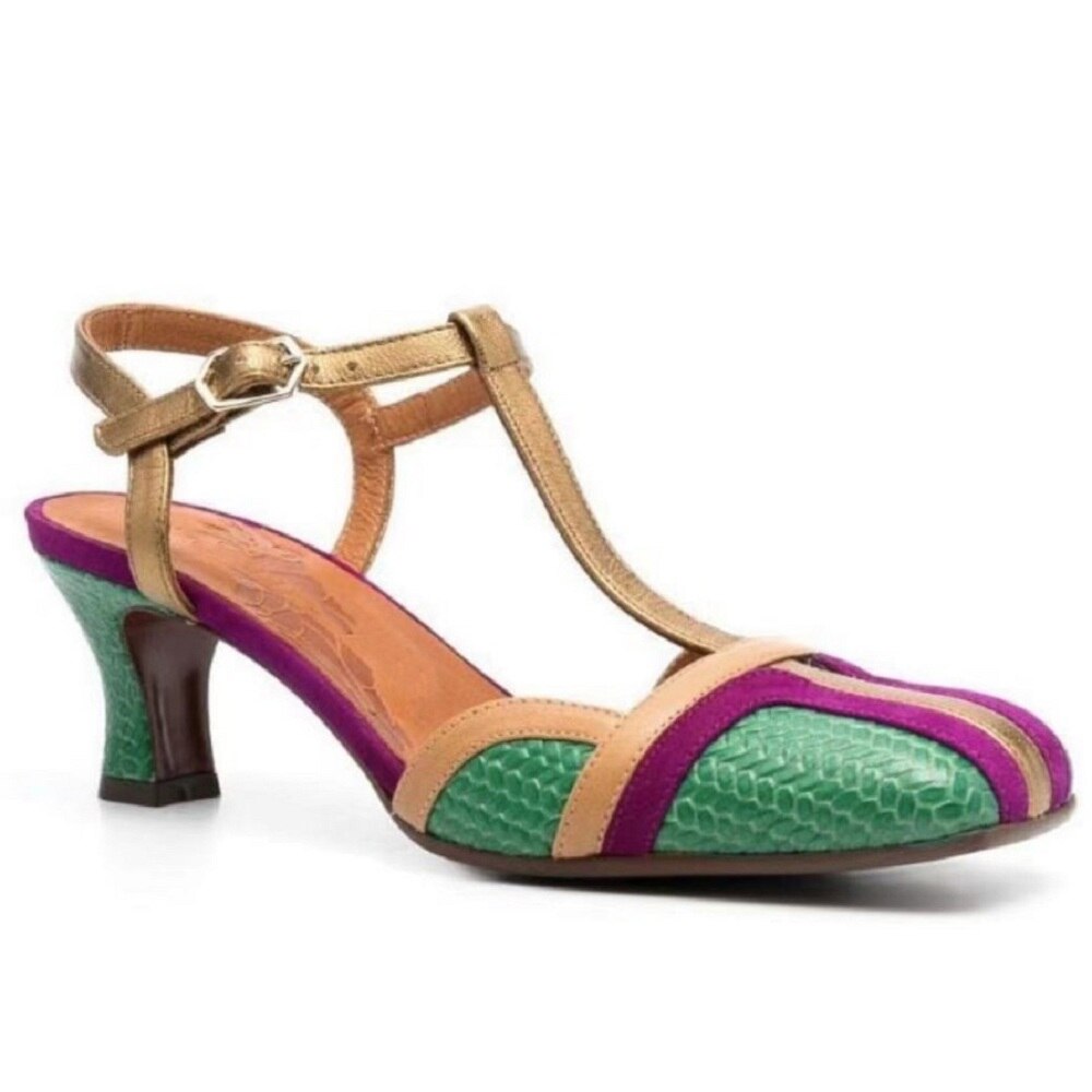 【JOCHEBED HU】Summer Slingbacks Sandals French Style Women Genuine Leather Shoes Female Retro Buckle Strap Vintage Pumps On 33-46