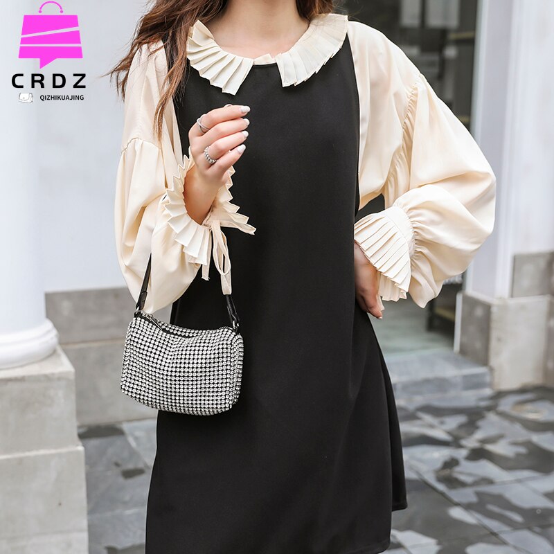 High Quality Luxury Brand Designer Za Shoulder Bag For Wome Diamond Inlaid Messenger Bags Ladies Bag Female Top Handle Bag Bolso