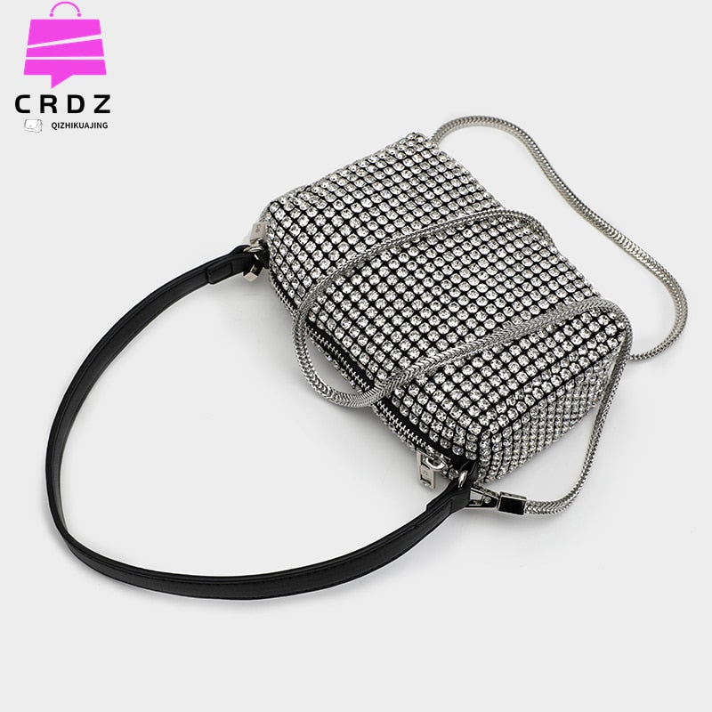 High Quality Luxury Brand Designer Za Shoulder Bag For Wome Diamond Inlaid Messenger Bags Ladies Bag Female Top Handle Bag Bolso