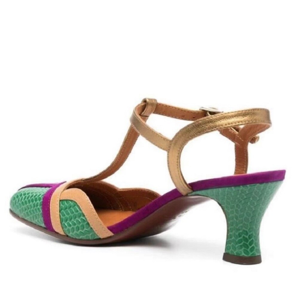 【JOCHEBED HU】Summer Slingbacks Sandals French Style Women Genuine Leather Shoes Female Retro Buckle Strap Vintage Pumps On 33-46